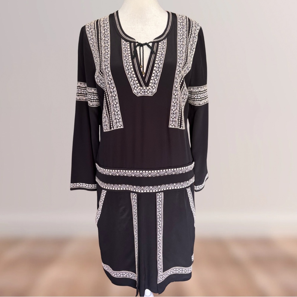 Veronica Beard Ignacio Embroidered Silk Shirt Dress | Excellent Condition - Picture 4 of 12